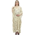 thumbnail image 2 of Bimba Robe Maxi de Maternité Jaune Pâle à Manches Kimono pour Mamans, Caftan d'Allaitement-16, 2 of 4