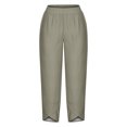 thumbnail image 4 of RXIRUCGD Women's Summer Comfortable Loose Wide Legged Fashion Solid Color Capris, Gray, Size: S, 4 of 5