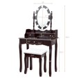 thumbnail image 2 of Costway Makeup Vanity Dressing Table Set w/10 Dimmable Bulbs and Touch Switch Brown, 2 of 10