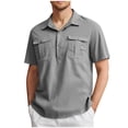 thumbnail image 1 of EOYWHK Big and Tall Linen Shirts for Men Button Up Golf shirts Short Sleeve Collared Business Blouses, 1 of 5