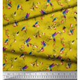 thumbnail image 2 of Soimoi Yellow Cotton Duck Fabric Cage & Humming Bird Print Sewing Fabric Yard 42 Inch Wide, 2 of 5