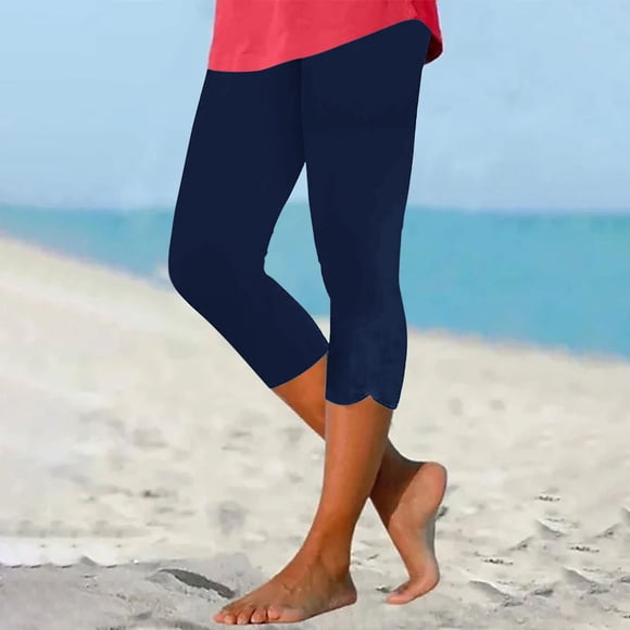 CFLVAEK Leggings pour Femmes Pantalon d'Été Jogger Capris Pantalon Grande Taille Legging d'Entraînement d'Été Athleisure Taille Haute Pantalon Court de Yoga