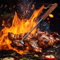 thumbnail image 3 of Barbecue Forks Set for Grilling – Stainless Steel Meat Turner Hook with Wooden Handle BBQ Tools for Grilling Griddle Kitchen Cooking Durable Kitchen Accessories, 3 of 5