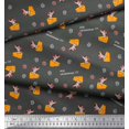 thumbnail image 2 of Soimoi Grey Poly Georgette Fabric Cheese Slice & Rats Kids Printed Craft Fabric by the Yard 52 Inch Wide, 2 of 3