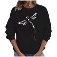 thumbnail image 2 of 2023 Chandail de Mode pour Femmes 50 % de Rabais Liquidation Hauts pour Femmes Automne Manches Longues chandail Ample Chemise Décontractée Imprimé Poitrine Col Rond Chandails, 2 of 8