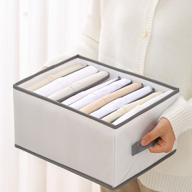 Meitianfacai Clothes Organizer Storage Box, Foldable Clothing Storage Box Wardrobe Classification Container Household Clothing Bedroom Socks Pants Drawer Organizers