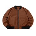 thumbnail image 3 of Veste Bomber pour Hommes Patchwork Manteaux Automne Hiver, 3 of 5