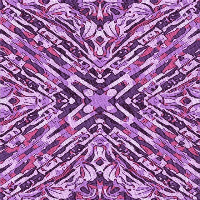 Ahgly Tapis d'Intérieur Lavable en Machine Carré Violet Transitionnel, 5 Pieds Carré