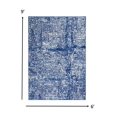 thumbnail image 1 of homeroots home decor 385858 6’ x 9’ Ivory and Navy Abstract Grids Area Rug, 1 of 1