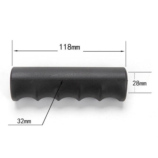 2Pcs Wheelbarrow Rubber Handles, Round Tubes Black Replacement Handles 118 x 28mm