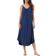 thumbnail image 1 of INSPIRE CHIC Robe de Détente pour Femmes, Pyjama, Nuisette à Bretelles Spaghetti, Cami, TP Bleu Marine, 1 of 6