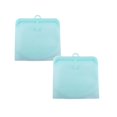 thumbnail image 1 of Oleegame 2 Pcs Boîtes à Collations pour Enfants pour l'École Sac de Rangement Alimentaire en Silicone Réutilisable Sac à Sandwich Sac de Congélation Scellé Sac à Collation Liquide Lunch Fruit Sac de Produits Frais / Meilleur Sac de Rangement et de Cuisson (1 Pce) Bleu, 1 of 9