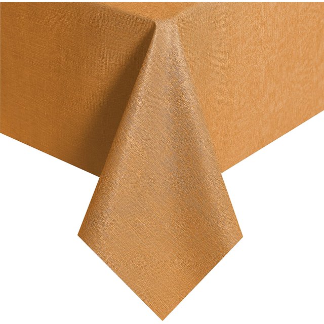 ORUYROP 100% Waterproof PVC Tablecloth for Picnic and Camping, 60 x 84 Inch, Orange, Oil-Proof, Spill-Proof, Wipeable, Rectangle, Durable Table Cover
