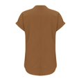 thumbnail image 5 of T-Shirts Femmes Plus Mode Décontractée Col en V Boutonné Manches Courtes avec Poches - Hontri, 5 of 5