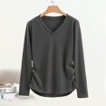 thumbnail image 2 of Kaemgyyd Women's V Neck T Shirts Soft Solid Color Long Sleeve Tops Casual Loose Base Layer Tees Fall Spring Clothes, 2 of 4