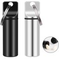 thumbnail image 1 of 2 Pack Small Pocket Pill Box Keychain, Portable Mini Aluminum Alloy Pill Organizer Container for Outdoor Camping Travel, 1 of 5