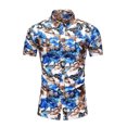 thumbnail image 2 of Chemises Décontractées pour Hommes à Boutons, Imprimé Tropical, Blouse à Col Rabattu, Été, Plage, Hawaïennes, Manches Courtes pour Hommes, 2 of 4