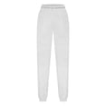 thumbnail image 4 of Women's Plus Size Pants High Waisted Drawstring Solid Color Sweatpants Elastic Taper Leg Lounge Joggers Pant White XXXXXL, 4 of 6