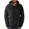 thumbnail image 2 of KIHOUT Hoodies for Men Comfortable Fleece Hoodie Heart Pattern Solid Hooded Pocket Drawstring Sweatshirt BK/XL, 2 of 5