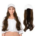 thumbnail image 3 of LAFGUR Girl Baseball Cap Hat Piece Long Curly Hair Piece, 3 of 8