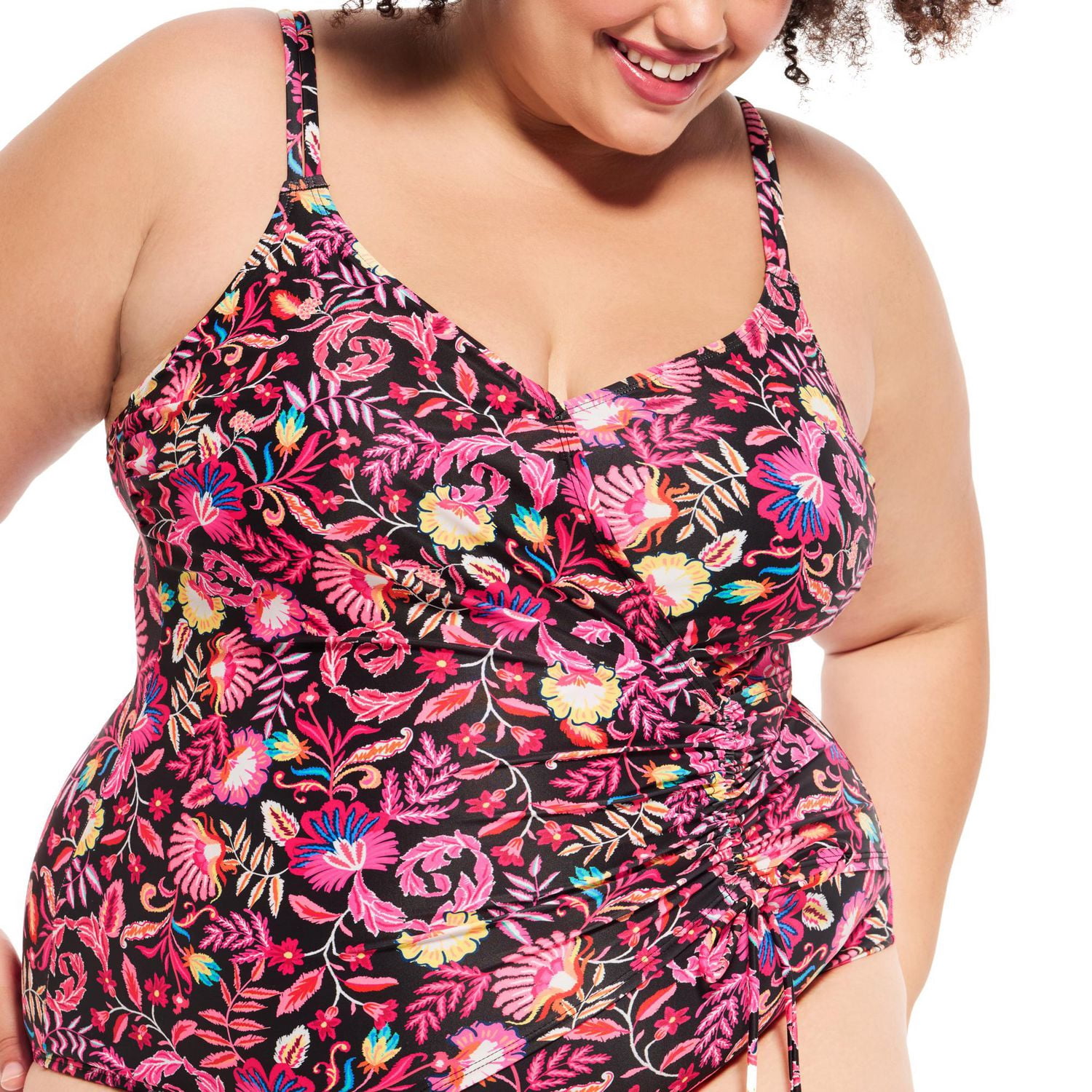 Maillot de bain une-pièce Krista pour femme à encolure en V avec fronces l’avant