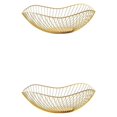 thumbnail image 2 of kurtrusly Sturdy And Durable Metal Fruit Baskets Large Capacity Open Wire Exquisite Appearance Wide gold Oblique small 2Set, 2 of 6