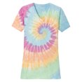 thumbnail image 1 of Gravity Threads Womens Tie-Dye V-Neck Shirt - Pastel Rainbow - Large, 1 of 1