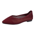 thumbnail image 4 of Womens Mesh Pointy Toe Dressy Shoes Breathable Spring Fall Slip on Low Heels Walking Flat Office Work Loafers, 4 of 5