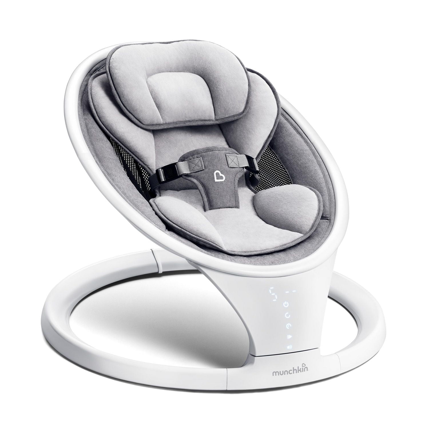 Munchkin Balançoire pour bébé légère compatible Bluetooth avec balancement naturel dans 5 gammes de mouvement, télécommande incluse
