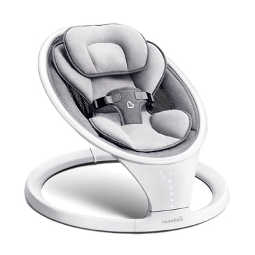 Munchkin Balançoire pour bébé légère compatible Bluetooth avec balancement naturel dans 5 gammes de mouvement, télécommande incluse