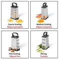 thumbnail image 2 of Starfrit Stainless Steel 4-Sided Boxed Grater with Removable Base Cover, Measuring Cup, Corner Cut-Outs for Precise Output, Non-Skid Base, Wide Comfortable Handle, 2 of 7