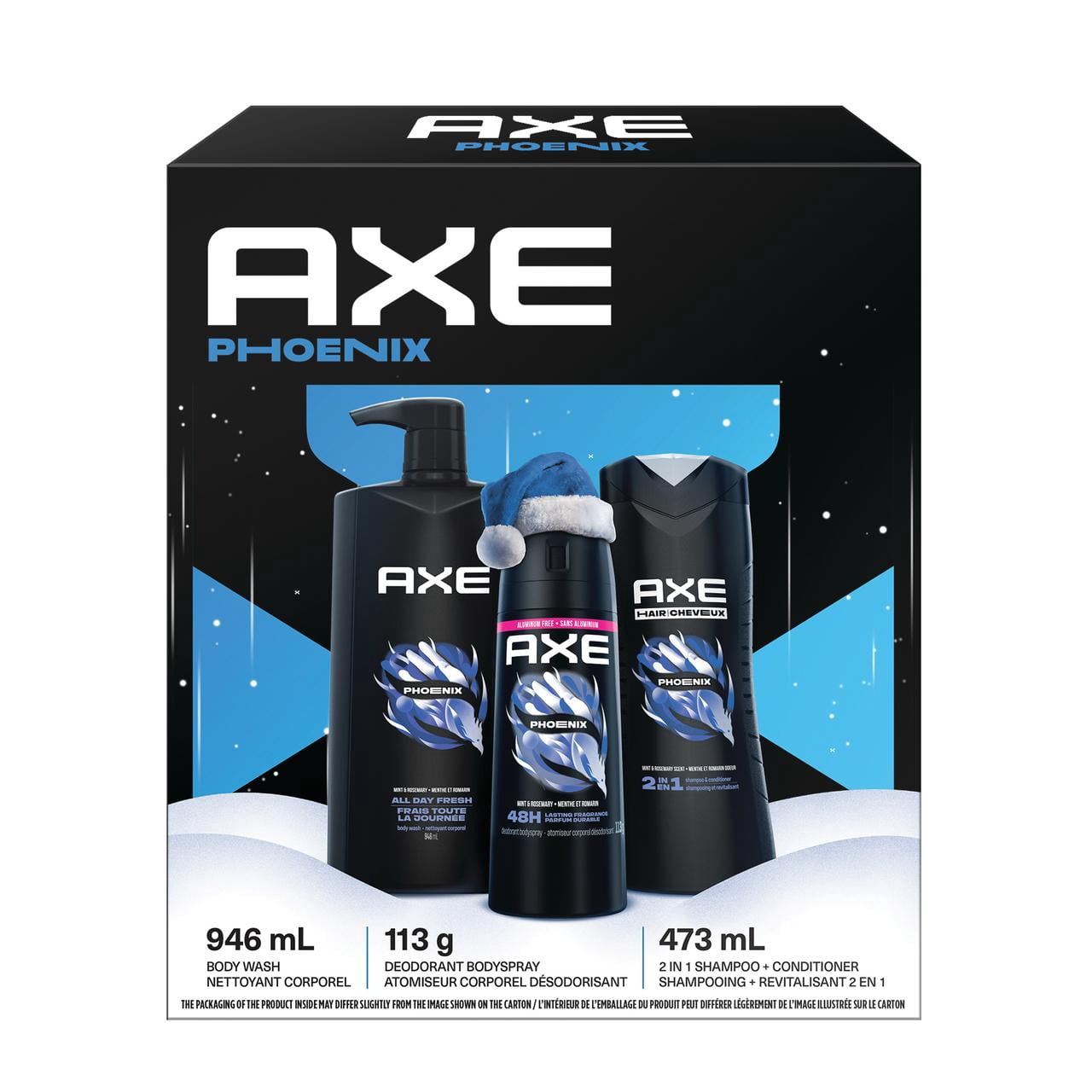 AXE Gift Set for Men with Dual Action Body Wash, 2-in-1 Shampoo +