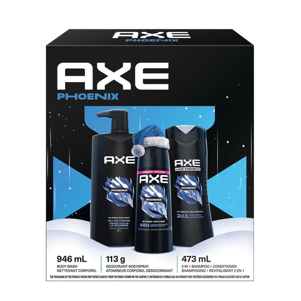 AXE Gift Set for Men with Dual Action Body Wash, 2-in-1 Shampoo +