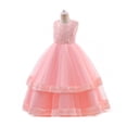 thumbnail image 1 of HAWEE Robe en Dentelle pour Fille pour Enfants Mariage Demoiselle d'Honneur Concours Fête Formelle Longue Robe Princesse Communion Robes en Tulle, 1 of 6