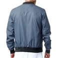 thumbnail image 3 of Qertyioot Manteau Décontracté pour Hommes à Fermeture Éclair, Uni, Col Montant, à Manches Longues, 3 of 6