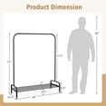 thumbnail image 3 of CostwayIndustrial Metal Garment Rack Heavy Duty Floor Cloth Rack w/ Shoe Storage Shelf, 3 of 10