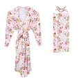thumbnail image 1 of Maternity Robe And Matching Baby Set Labor Delivery Robe And Swaddle Set, 1 of 9
