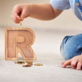 thumbnail image 4 of WRKEKC Clearance Personalized Wooden Name Money Box Wooden Deposit Box Twenty Six English Letters, 4 of 5