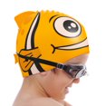 thumbnail image 3 of Brybelly SSWI-202 Bonnet de Bain Poisson pour Enfants, Jaune, 3 of 7