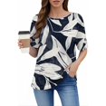 thumbnail image 2 of WZXFASHION Hauts d'Été pour Femmes 2025 Col Rond Manches Courtes T-Shirts Blouses Décontractées T-Shirts Imprimés Mignons Amples Tenues Tendance Économies d'Été Liquidation T-shirt à Manches Courtes pour Femme, 2 of 6