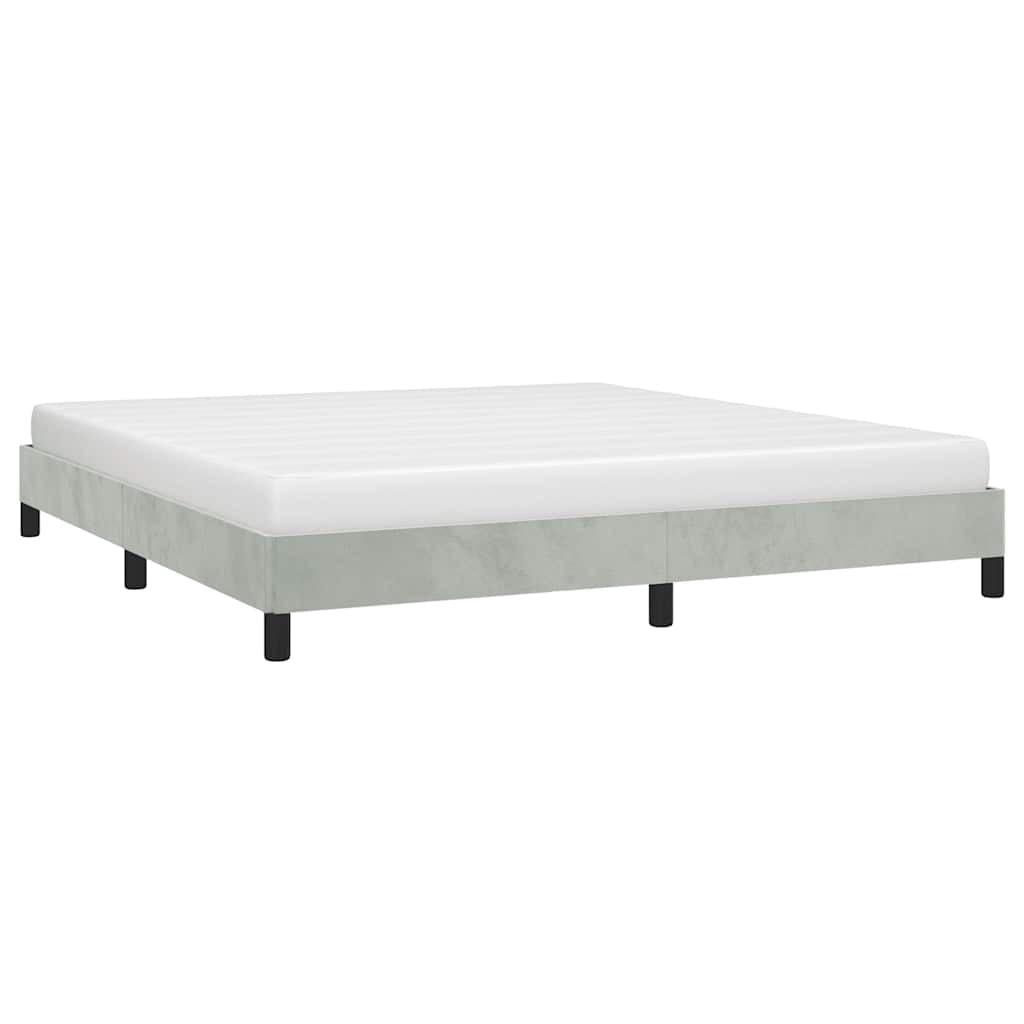 vidaXL Bed Frame Light Grey 193x203 cm King Velvet