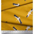 thumbnail image 3 of Soimoi Gold Poly Georgette Fabric Flying Stork Bird Print Fabric by Yard 52 Inch Wide, 3 of 5