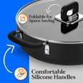 thumbnail image 5 of NutriChef Kitchenware Cookware, Non-Stick Pans and Pots with foldable Knob, Space Saving, Stackable, Nylon Tools, Induction Base, Black (17-Piece Set), One Size, 5 of 5