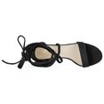 thumbnail image 4 of BLISSFUL STEP Women's Open Toe Lace Up Mid Chunky Heeled Sandals, 4 of 7