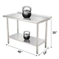 thumbnail image 3 of BeesClover Table en Acier Inoxydable pour Préparation et Travail avec Dosseret, Table de Cuisine Robuste avec Tablette et Pied Réglables pour Restaurant, Maison et Hôtel, 3 of 7