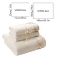 thumbnail image 3 of Yhmxh Bedding Colour Lace Side 3 Piece Soft Absorbent Embroidered Gift Towel Bath Towel Skin-friendly Throw Blanket Machine Washable Microfiber Bed Sheet Set, 3 of 6