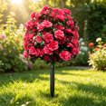 thumbnail image 1 of ZZkhGO Arbre Rhododendron Artificiel, Fausses Fleurs Décoratives d'Extérieur, Piquet Factice Résistant aux Intempéries à l'Apparence Réaliste pour Arrangement de Scène de Fête et de Mariage, Rose Vif, 1 of 7