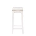 thumbnail image 4 of Linon Claridge Backless Counter Stool White Faux Leather Wood Frame in White, 4 of 13