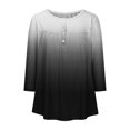 thumbnail image 4 of Pisexur Womens Plus Size Sweatshirt Gradients 3/4 Length Sleeve Tops Fall V-Neck Blouses Spring Ruffle Sleeve Tunic T-Shirts Dressy Casual, 4 of 4