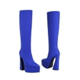 thumbnail image 2 of LSLJS Bottes pour Femmes Automne/hiver à Semelle Épaisse, Talon Pointu, Grande Tige en Suède, Tige Moyenne, Bottes Mi-Mollet à Talons Hauts pour Femmes, 2 of 6